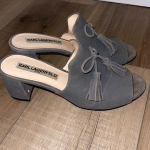 Karl Lagerfeld Block Heel Open Toed Mule